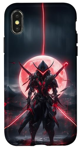Japanese Samurai Epic Majestic Bloodmoon Otaku anime manga Case for iPhone X/XS