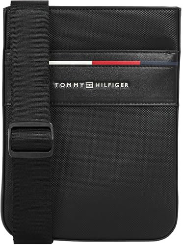 Tommy Hilfiger Bolso bandolera Hombre Foundation Mini Crossover pequeño, Negro (Black), Talla Única