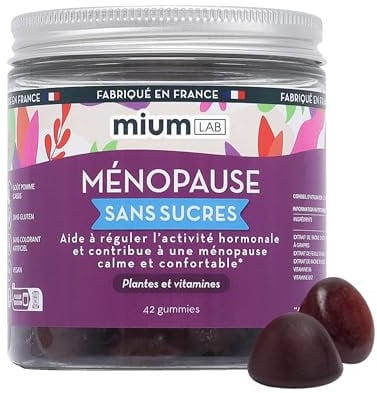 Mium Lab - Ménopause Sans Hormones Cure 21 Jours | Bouffées de Chaleur, Sueurs nocturnes, Humeur, Stress | Plantes (Gattilier, Sauge, Kudzu) & Vitamines | 42 Gummies Sans Sucre | Fabriqués en France