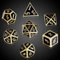 ORUZA 7 Stück DND Metall Würfel Set Schwarz Polyedrische Würfel Set D&D Würfel Set für Dungeons und Dragons RPG MTG TTRPG Pathfinder Rollenspiele Tischspiele Würfel