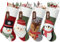 NIBESSER Nikolausstrumpf 4er Set Große Nikolausstiefel zum Befüllen Weihnachtsstrumpf Geschenkbeutel Weihnachtsbaum Anhänger Weihnachtsdeko