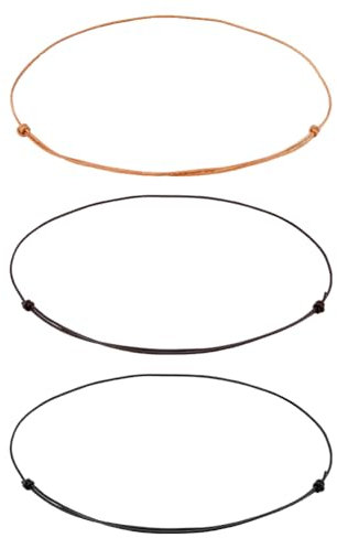 SUPERFINDINGS 3 Pcs Adjustable Waxed Cord Necklaces 1.5mm Wide Waterproof Braided Rope Chain Necklace Woven Wax String Chain with Clasp Sturdy Double Knotted, 25 to 27 inches