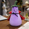 Halloween Kuscheltier Plüsch Spielzeug 24 cm, Kürbis Kuscheltier mit Kürbis, Plüsch-Geist, Gefülltes Teufelsspielzeug mit Klappbaren Hüten, Plüschtier Kürbiskissen (Aubergine)