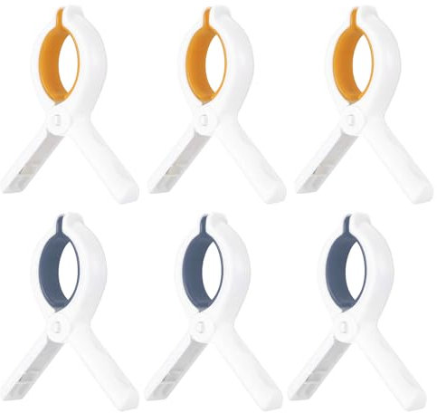 6 Stück Handtuchklammern für Strandliegen, Große Strandtuch Klammern, Badetuch Klammern für Liegenklammern, Winddicht Strandtuch Clips, Strandklammern, Wäscheklammern für Wäsche Bettwäsche Kleidung