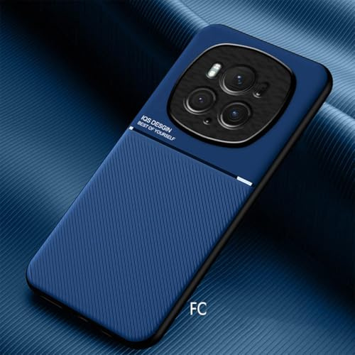 YUECXIN Cover per Honor Magic6 Pro/Magic 6 Pro, Ultrasottile Antiurto Anticaduta Antiscivolo PU + TPU Bumper Silicone Case, Premio Classica Moda Uomini Donne Custodia. Blu