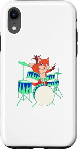 Custodia per iPhone XR Fumetto volpe gioca batteria