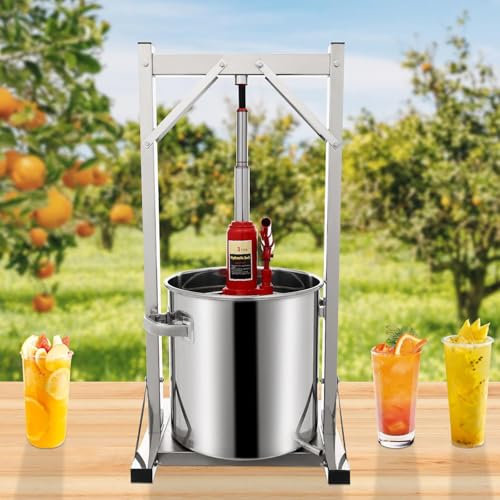 LZDOYY Obstweinpresse, manuelle Obstpresse, natürlicher Saft, Honig, Olivenöl, Apfel, Trauben, Beeren, Gemüsebrecher mit hydraulischer Hebehilfe für die Apfelweinherstellung,36L