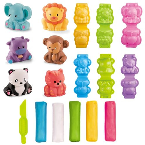 GmwyCzV 15 Stück Knete Zubehör Set, Waldtier Plastilin Knetwerkzeug für Kinder mit Modelliermasse, Knete Set, Kinderknete Knetwerkzeug, Geschenk für Jungen und Mädchen im Alter von 2-12 Jahren