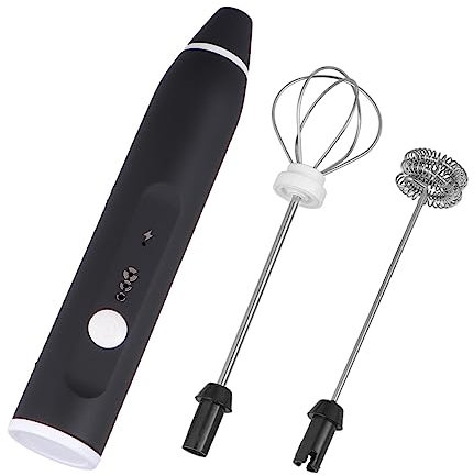 Cabilock Batidor De Mano Recargable Con Velocidades Espumador De Leche y Batidor De Huevos Usb Color Negro Para Cocina Doméstica