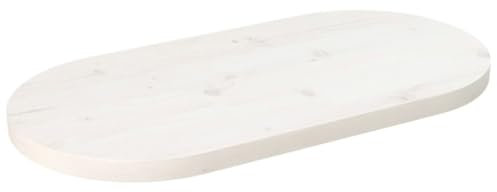 Brokky 824341 Table T O P White 60x30x2.5 cm Solid Wood Pine Oval Wooden Large Kitchen Dining TableT O P WorkT O P DeskT O P CounterT O P Workstation
