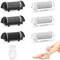 Lot de 6 rouleaux de rechange pour lime à pied Scholl/Essy/ShoRan/Ratukall, rouleaux de rechange Micro Pedi, 3 types de rugosité, rouleaux de recharge de lime électrique pour pieds, avec brosse de