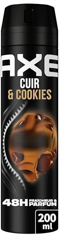 AXE Déodorant Homme Spray 48h Cuir & cookies 200ml | 48h de Protection Anti-Odeurs et Fraîcheur, Parfum Cuir & Cookies, Renforcée en Actifs de Zinc