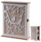 duisoad Cassetta Portachiavi in Legno, Portachiavi da Parete In Legno Albero Pattern Bianco con Portachiavi da 6 Ganci per Ingresso, Corridoio, Ufficio, 27,5 x 22 cm