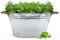 Spetebo Zinkwanne Blumenkübel mit Griffen aus Jutekordel - 52 x 37 cm - Metallwanne Pflanztopf oval Silber verzinkt - Garten Deko Wanne Blumentopf Blumenschale Pflanzkübel Pflanzschale Zinkbottich
