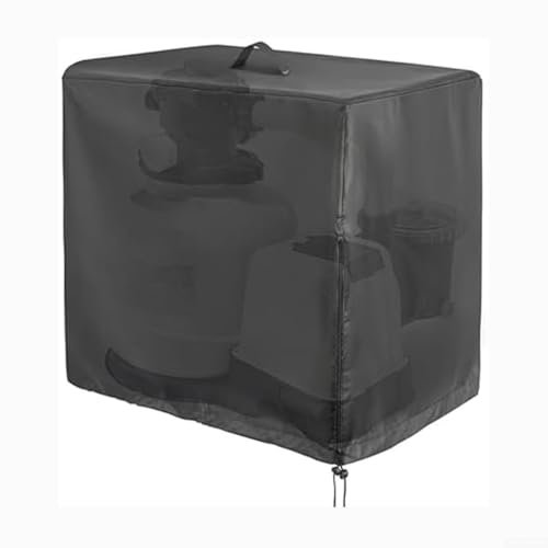 Cubierta para bomba de piscina, cubierta de filtro de piscina de tela Oxford 420D, impermeable y resistente a los rayos UV, para bombas de piscina y filtros de arena (66 x 62 x 72 cm)