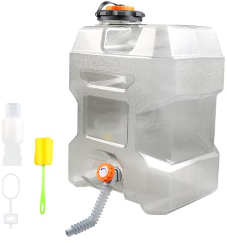TIHOOK Bidón de agua de 25 litros con grifo y asas, bidón de agua para camping compatible con bombas de agua eléctricas, tanque de agua sin BPA, depósito de agua portátil para camping, exterior, pesca