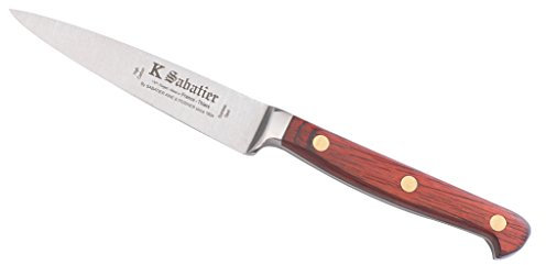 K SABATIER - Office 10 Cm Gamme Auvergne - Acier Inoxydable - Manche Bois - 100% Forge - Entièrement Fabrique en France