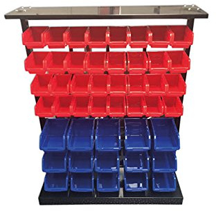 Connect 36998 47 Storage Bin System with Bins and Metal Rack