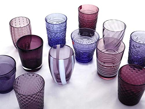 Zafferano Melting Pot Set mit 6 gemischten Gläsern, Amethyst MP00105