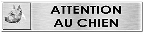 Autocollant.fr Plaque Attention au Chien Amstaff