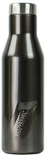 EcoVessel Aspen Tri Max Botella de agua y vino de acero inoxidable aislada al vacío, humo gris, 473 ml