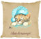 Kissen Dekokissen mit Print Katze Cat schlafend I Don´t do Mornings KA057 Farbe beige