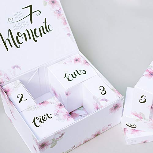 Hochzeits Countdown Kalender mit 7 Türchen für die letzten 7 Tage und einem 100 Tage Countdown, JGA Geschenk, Braut-Countdown-Kalender, Adventskalender für Braut, Brautbox zur Hochzeit, Brautgeschenk