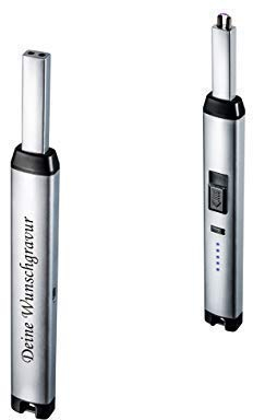Schmalz USB Accendigas Lichtbogen senza Fiamma Antivento Con Wiederaufladbarem Batteria per Griglia, Cucina, Fornello E Campeggio - argento