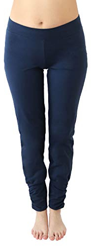 Leela Cotton Damen Yoga-Hose Bio-Baumwolle/Elasthan (S, Navy)