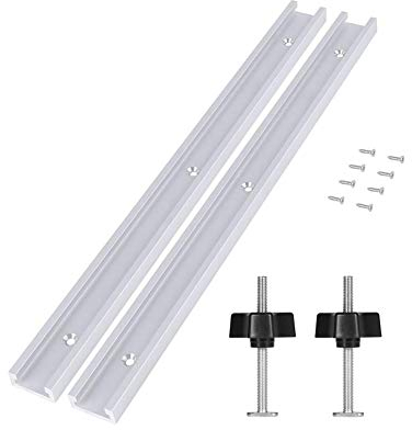 2 piezas T Track Mitre Track Jig Fixture Ranura y 2 piezas Juego de abrazaderas de sujeción rápida de metal