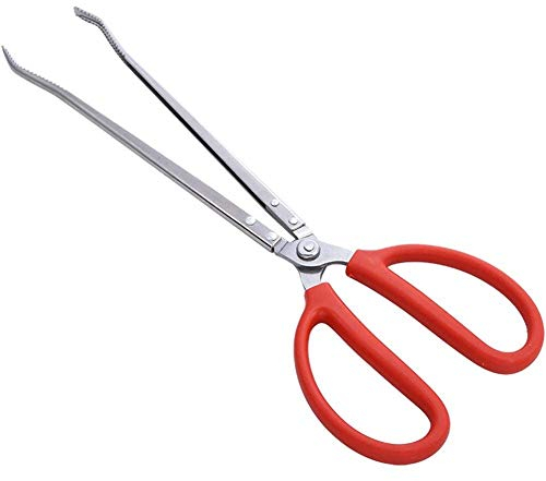 EUROXANTY®, Pinza per afferrare granchi, per barbecue, per frutti di mare, antiscivolo, per la spiaggia, in acciaio inox, da 38 cm
