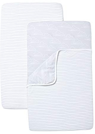 Shnuggle Crib Sheet & Blanket Set – 2 Fitted Crib Sheets & 1 Reversible Blanket – 100% Cotton Bedding for Bedside Cribs Compatible with SnuzPod, Next2Me & Tutti Bambini CoZee