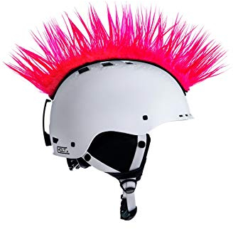 Crazy Ears Helm-Accessoires Irokese Mohawk Schwarz Weiß Pink Ski Snowboard, CrazyEars:Mohawk Pink