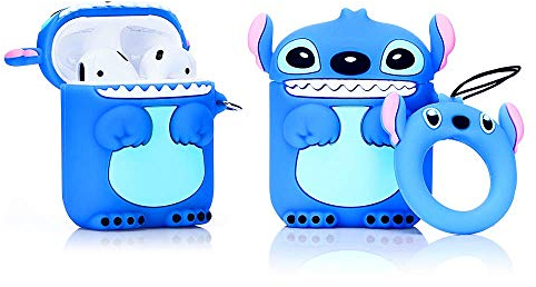 ZAHIUS Silikon Hülle Kompatibel mit Airpods 1 & 2 Case Cover Lustige Abdeckung [DSN 3D-Animationsserie] (Stitch)