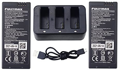 ZYGY 2PCS 3.8V 1100mAh nero Lipo batteria con 3 in 1 caricabatterie per Tello Drone Batteria RC Quadcopter Batteria