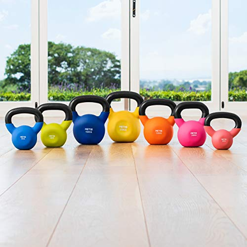 METIS Neoprene Kettlebells [4-28kg] | Exercise Equipment For Home Training & Gym Fitness – Heavy Lifting Kettlebell Weights | Cast Iron Kettlebell (Full Kettlebell Set)