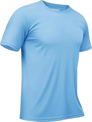 TACVASEN Beach T-Shirt for Men Sun Protection Tops Short Sleeve Swimming Shirts Quick Dry Surfing T Shirt Rash Guard Diving Tops Blue,3XL