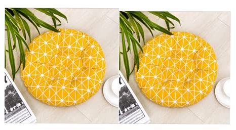2xRound Padded Seat Cushion,Chair Seat Pads For Indoor Outdoor Garden Patio Kitchen & Office Chairs (H)