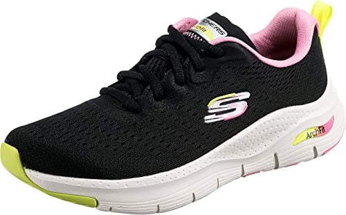 Skechers Arch Fit Infinity Cool, Zapatillas Mujer, Black Mesh/Multi Trim, 39 EU