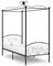 vidaXL Himmelbett Bettgestell Bett Einzelbett Metallbett Bettrahmen Lattenrost Schlafzimmerbett Schlafzimmermöbel Ehebett Schwarz Metall 100x200cm