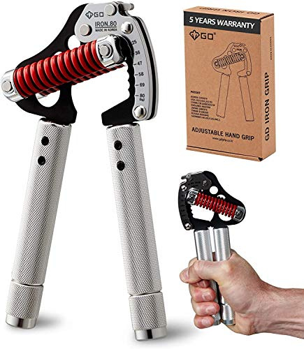 GD Iron Grip Strengthener Adjustable Strength Professional Heavy-Duty Hand Gripper Aluminum Handle Hand Grip Exerciser - EXT 80 (Extension Bars)