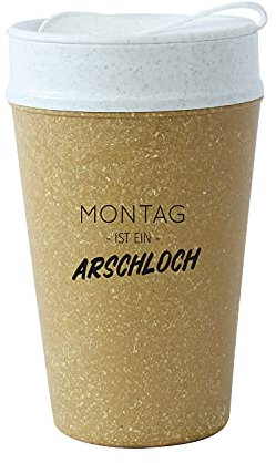 Koziol ISO TO GO MONTAG IST... Doppelwandige Tasse mit Deckel, 400 ml, TO GO Cup, ohne Bambus