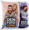 PR Print Royal Kissen selbst gestalten - beidseitiger Druck inklusive Kissenfüllung - Fotokissen personalisierbar mit Wunschtext und Foto auf beiden Seiten - 40 x 40 cm - weiß-glatt