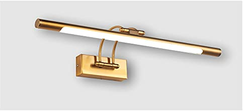 PAPUQ Aplique LED de pared para iluminar cuadros, espejos, murales, etc, led 15W estilo tradicional y elegante,tono de luz cálida 3000K, Laton envejecido, totalmente articulado y giratorio. 65cm