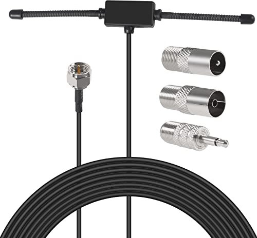 AOICRIE DAB FM Radio Antenna with 3M Extension Cable for Music System Receiver Audio Video Home Theater