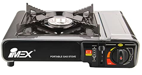 Imex Hornillo de gas portátil de 2,2 kW, con cartucho, hornillo de camping, incluye estuche
