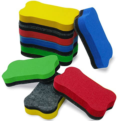 8Pcs Magnetic Whiteboard Eraser Rubber, Cleaner Erasure Dry Wipe Board for Office Classroom Chart Marker, College Classroom Essentials School Teacher Supplies Mini Whiteboard Accessories
