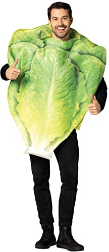 Romaine Lettuce Leaf Halloween Costume Salad Leafy Vegetable Funny Mens Womens Costumes, Adult One Size
