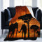 IUBBKI Fleecedecke Afrika Sonnenuntergang Elefanten Tagesdecke Sofadecke Große Reisedecken für Bett, Kinder, Sofa