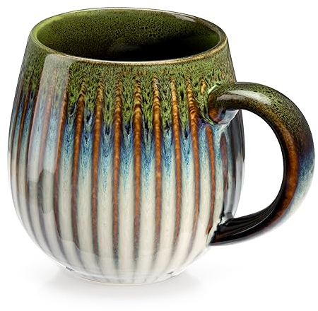 TELANKS Large Capacity Porcelain Coffee Cup, Green, 500 ml